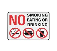 Panneau « No Smoking Eating Or Drinking » - Panneau de sécurité - 30,5 x 20,3 cm - Pour maison, entreprise, allée
