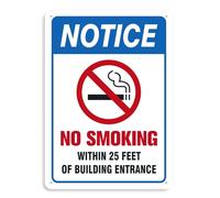 Panneau « No Smoking » en aluminium avec inscription « Please Within 25 Feet Of Building Entrance » 15,2 x 20,3 cm