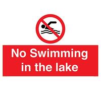 Panneau « No Swimming in the lake » - 600 x 400 mm - A2L