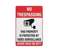Panneau « No Trespassing - Guard Dogs On Duty » en aluminium antirouille, résistant aux intempéries, imperméable, facile à monter