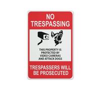 Panneau « No Trespassing This Property Is Protected By Video Cameras And Attack Safe » - 30,5 x 20,3 cm