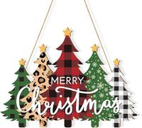 Panneau Noël, 12,3 Pouces * 8,9 Pouces Merry Christmas Panneau Noël En Bois, Panneaus Joyeux Noëls, Panneaus de Porte Noëls, Convient pour Les Décorations Murales de Noëlss (A)