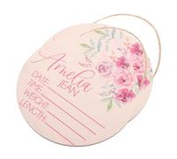 Panneau Nominatif en Bois Rose 2 Pièces pour Annonce de Naissance Bébé