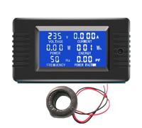 Panneau numérique monophasé 6 en 1 220 V 100 A AC - Ampèremètre de voltmètre - Facteur de puissance KWH - Compteur d'énergie avec bobine CT/Split CT (PZEM-022 Coil CT)