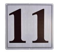 Panneau numéro 11 en aluminium de qualité supérieure - 27,9 à 30,5 x 30,5 cm - Grand panneau en métal pour bureau, sol, quai, cour, allée, terrain et utilisation en extérieur, résistant aux
