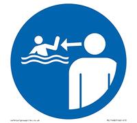 Panneau obligatoire : « Keep children under supervision in the aquatic environment » - 100 x 100 mm - S10