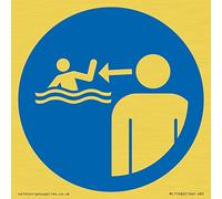 Panneau obligatoire : « Keep children under supervision in the aquatic environment » - 85 x 85 mm - S85