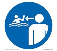 Panneau obligatoire : « Keep children under supervision in the aquatic environment » - 85 x 85 mm - S85