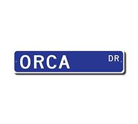 Panneau Orca Orca Decor Orca Lover Killer Whale Oceanic Dolphin Family Whale Street Sign Outdoor Outdoor Street Sign / Subway Sign 10,2 x 40,6 cm