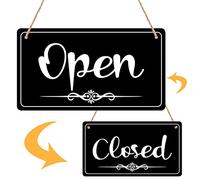 Panneau ouvert double face ouvert fermé avec corde Heures d'ouverture pour murs, fenêtre, magasin, bar, hôtel 30,5 x 20,3 cm