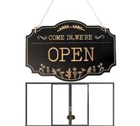 Panneau ouvert et fermé - Panneau d'entreprise suspendu sur deux côtés de 30 x 20 cm | Cuisine, magasin, magasin, restaurants, bureau, vitrine, décoration vintage pour la maison et le bureau