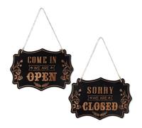 Panneau Ouvert Fermé, 30x20cm Come In We Are Open Sorry We Are Closed Panneau Suspendu en Bois avec Corde pour Commerce Magasin Boutique Détail Restaurant Utilisation Intérieur/Extérieur