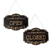 Panneau Ouvert Fermé, 30x20cm Panneaux Ouverts Fermés pour Entreprise Double Face Come in We’re Open Sorry We’re Closed Panneaux pour Entreprise Panneau Ouvert Fermé en Bois avec Corde
