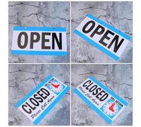 Panneau Ouvert/fermé Bleu en Pvc, Double Face, Lot de 2