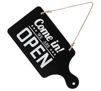 Panneau Ouvert Fermé Double Face en Bois, Suspendu Vintage | Lanyard Inclus, Style Rétro, Noir, Signalétique Commerciale, Design Double Face, Usage Hôtel et Magasin