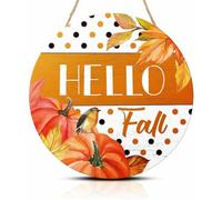 Panneau Panneau De Porte En Bois « Bienvenue Thanksgiving » Avec Citrouille Et Motif De Feuilles D'Érable Automnales, Décoration Murale À Suspendre.