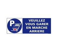 Panneau Parking Marche Arrière RectangulaireAluminium 2 mm700 x 250 mm 700 x 250 mm Aluminium 2 Mm