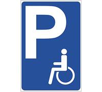 Panneau « Parking pour handicapés » en PVC - Plaque de mousse rigide - 200 x 300 mm - 3 mm d'épaisseur