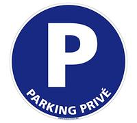 Panneau Parking Privé Réservé - Rond Bleu PVC 1,5 mm