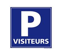 Panneau Parking Visiteurs. Signalisation Parking Réservé Visiteurs. Sticker Parking Visiteurs, Panneau PVC ou Alu - 450 x 450 mm - Plastique PVC 1,5 mm - Plastique PVC 1,5 mm -