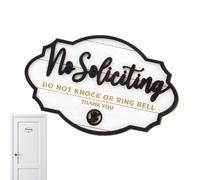 Panneau Pas De Démarchage Pour Porte D'Entrée - Plaques En Bois Interdit De Sollicitation - Décor Suspendu En Bois Pour Bienvenue Art Mural Pour Maison Voisins Bureaux Entreprise Jardin Porte