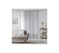 Voilage DOUCEUR D'INTERIEUR Panneau passants faux cuir 140x240 cm voile sable imp. art deco chic Anthracite