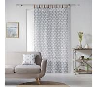 Voilage DOUCEUR D'INTERIEUR Panneau passants faux cuir 140x240 cm voile sable imp. art deco chic Anthracite