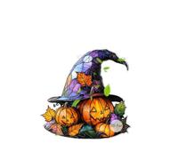 Panneau Pendentif Disque Acrylique En Forme De Chapeau De Citrouille De Sorcière Pour Halloween, Décoration De Fête, Décoration De Fenêtre, Plaque De Porche