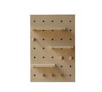 Panneau perforé en Bois pour Salle de Bain, Panneau Suspendu en Bois, Ensemble de Panneaux perforés muraux, Rangement de Bureau, Support Multifonctionnel pour Panneau perforé, Organisateur m