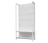 Panneau perforé en métal robuste avec 40 crochets - Solution de rangement polyvalente blanche pour garage, cuisine, bureau et salon - Acier laminé à froid capacité de 69,9 kg - Design double couche