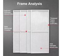 Panneau perforé métallique robuste - 119 x 41 cm, noir, rangement d'outils avec 20 crochets résistants - Idéal pour le garage, le bureau et les projets de bricolage - Accès facile, espace de