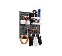 VEVOR Panneau perforé mural 280x280 mm 4 panneaux avec accessoires Kit rangement d'outils – Noir