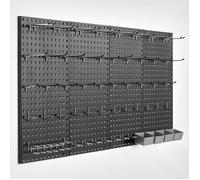 Panneau Perforé Mural 609,6x304,8 mm-VEVOR-Organiseur Garage en Métal Robuste avec 4 Panneaux Perforés, Accessoires