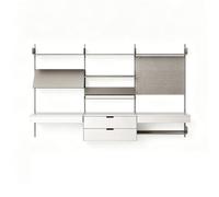 Panneau Perforé Mural avec Tiroirs Acier Inoxydable Métal Organiseur Mural Bureau Rangement Compartimenté Pegboard Organizer Kit Hauteur D'étagère Réglable Capacité de Charge par Étagère 50Kg
