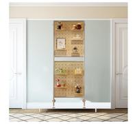 Panneau perforé mural modulaire de 18 mm pour la maison, le garage et l'installation de jeux - Beige 90 x 120 cm - Solution de rangement pour outils et accessoires