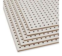 Panneau perforé pour loisirs, rangement de bijoux, d'armoire, garage, atelier, cave, abri de jardin ou cuisine - 10 plaques perforées (MDF) 50 x 40 x 0,3 cm - Trou de 5 mm et 15 mm d'écartement