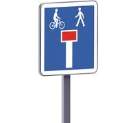 Panneau permanent C13d 500x500 c1 impasse uniquement accessible par ls piétons et les cyclistes TALIAPLAST - 528162