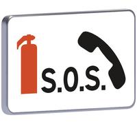 Panneau permanent M9f 500x300 c1 zone téléphone sos avec extincteur TALIAPLAST - 521420