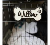 Panneau personnalisé de cage pour chien, plaque d'identification de niche personnalisée pour chien, plaque de niche pour animal de compagnie, panneau de nom en bois, cadeau pour les amoureux des