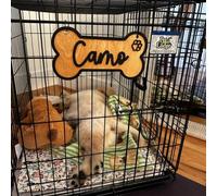 Panneau personnalisé de cage pour chien, plaque d'identification de niche personnalisée pour chien, plaque de niche pour animal de compagnie, panneau de nom en bois, cadeau pour les amoureux des