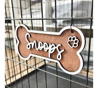 Panneau personnalisé de cage pour chien, plaque d'identification de niche personnalisée pour chien, plaque de niche pour animal de compagnie, panneau de nom en bois, cadeau pour les amoureux des