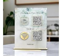 Panneau personnalisé en acrylique 3D multi-code QR personnalisé Cashapp Venmo Instagram Facebook médias sociaux Business Scan to Pay Panneau de paiement pour salon de beauté coiffeurs esthéticiennes