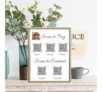 Panneau personnalisé en acrylique avec code QR pour entreprise, cadre doré/argent/noir, panneau personnalisé multi-Facebook sur les réseaux sociaux, choisissez votre cadre, numérisez pour payer Venmo