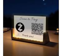 Panneau personnalisé en forme de U en acrylique givré UV avec code QR pour entreprise, multi-Facebook, réseaux sociaux, choisissez votre logo pour payer, Venmo Paypal Cash Coiffeurs esthéticiennes