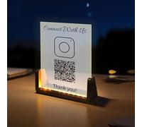 Panneau personnalisé en forme de U en acrylique givré UV avec code QR pour entreprise, multi-Facebook, réseaux sociaux, choisissez votre logo pour payer, Venmo Paypal Cash Coiffeurs esthéticiennes