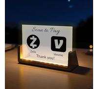 Panneau personnalisé en forme de U en acrylique givré UV avec code QR pour les entreprises - Panneau personnalisé multi-Facebook sur les réseaux sociaux - Choisissez votre logo pour payer Venmo Paypal