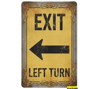 Panneau personnalisé pour Man Cave Exit Left Turn Metal 8 x 12 ines Private Property Decorative