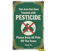 Panneau personnalisé pour Man Cave This Area Has Been Treated With Please Keep All Pets Off The Grass, Pick Up After Your Dog S Fence Outdoor Lawn Garden Yard S 20,3 x 30,5 cm Décoration de propriété