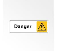 Panneau pictogramme Danger - Signalétique d'information - 150 x 47 mm - Blanc