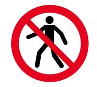 Panneau Piétons interdits - Ø30cm - ISO 7001